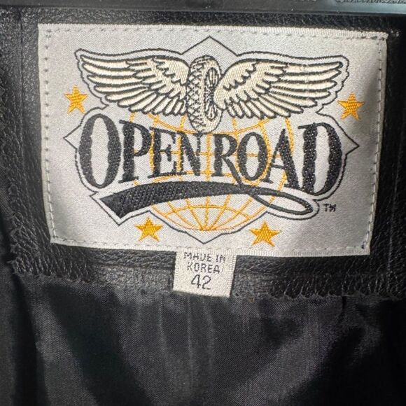 Vintage Open Road Fringed Leather Motorcycle Jacket Mens 42 - Picture 7 of 10